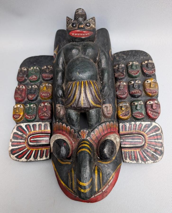 Grand masque Maha Kola - Sri Lanka - vers 1970, Antiquités & Art, Art | Art non-occidental, Enlèvement ou Envoi
