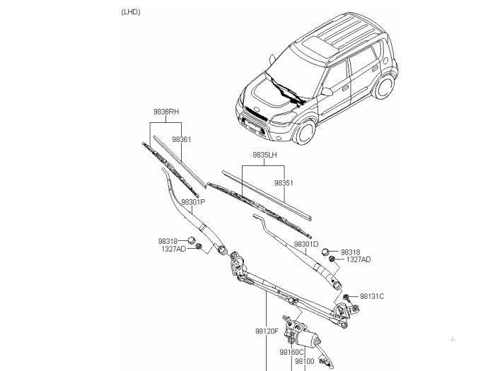 Moteur essuie-glace avant d'un Kia Soul, Autos : Pièces & Accessoires, Vitres & Accessoires, Kia, Utilisé, 3 mois de garantie