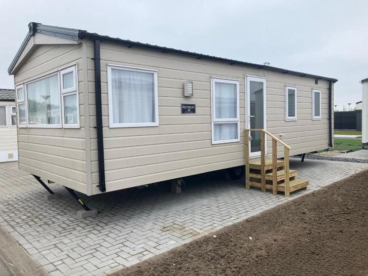 Nieuwe stacaravan - Camping Zilvermeeuw, Caravans en Kamperen, Stacaravans, tot en met 5, Ophalen