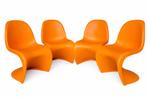 4 chaises Panton éditées par Vitra, coloris orange., Maison & Meubles, Chaises, Enlèvement