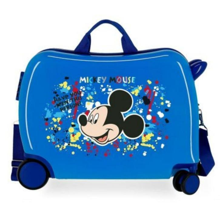 Mickey Mouse ABS Ride-On Kinderkoffer - Gratis Verzending, Handtassen en Accessoires, Koffers, Nieuw, Hard kunststof, Minder dan 50 cm