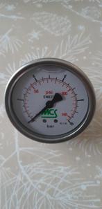 Manometer drukmeter MCS glycerine gevuld 63mm 10 bar NIEUW, Enlèvement ou Envoi