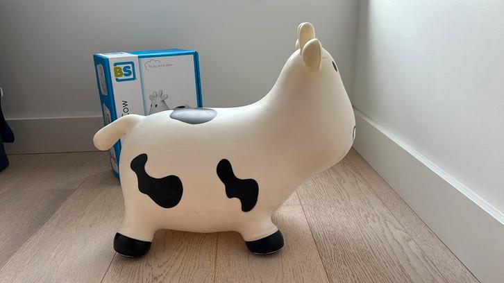 BS Toys Jumping Cow – springkoe met doos & pomp, Kinderen en Baby's, Speelgoed | Buiten | Opblaasfiguren, Gebruikt, Ophalen