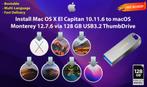 OSX / OS X / macOS 7in1 USBStick USB3.2 128GB 10.11.6-12.7.6, Computers en Software, Besturingssoftware, Verzenden, Nieuw, MacOS