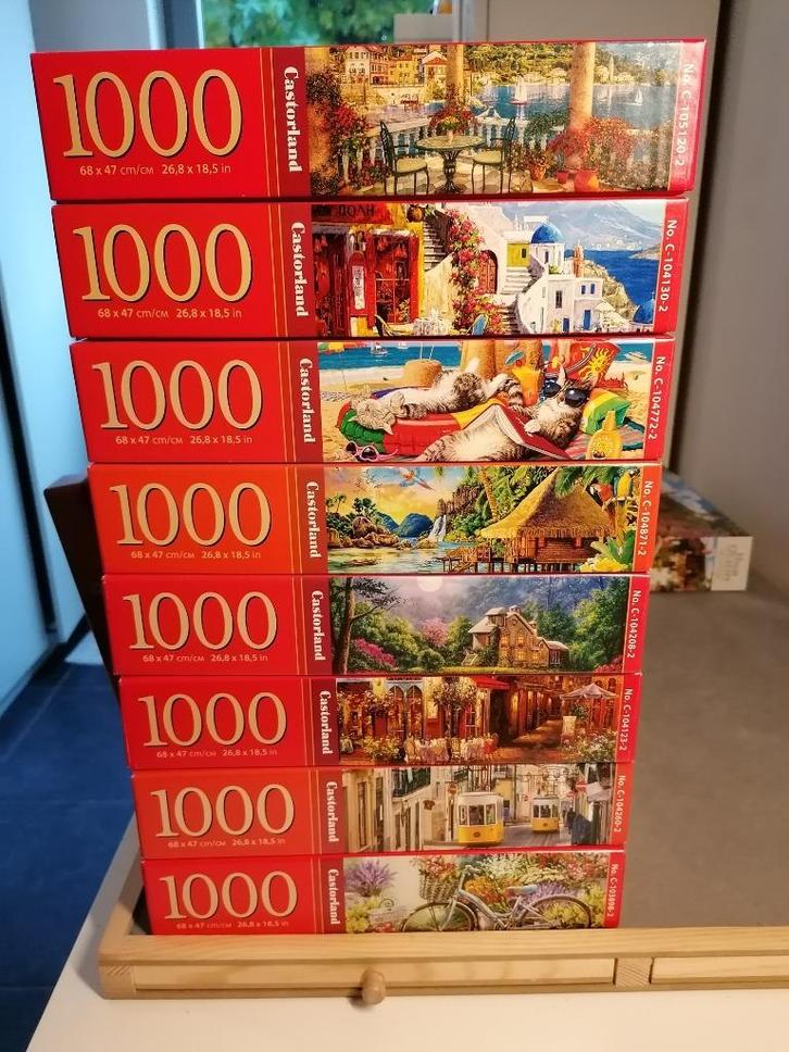 leuke, volledige legpuzzels 1000 stuks en puzzelmatten, Hobby en Vrije tijd, Denksport en Puzzels, Zo goed als nieuw, Legpuzzel