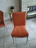 Moderne oranje stoelen, Vijf, Zes of meer stoelen, Stof, Vintage, Zo goed als nieuw