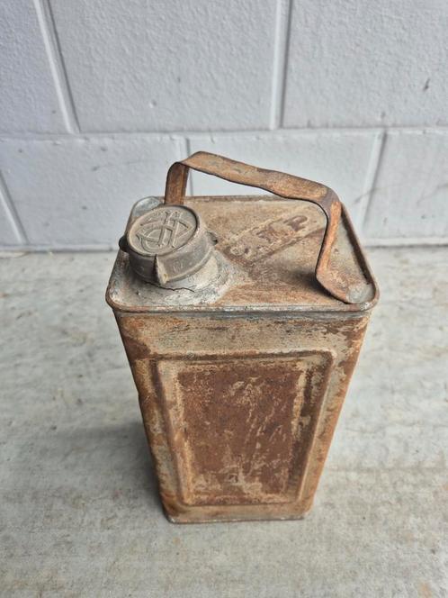 Antiek benzine blik signatuur C.I.P., Antiek en Kunst, Curiosa en Brocante, Ophalen of Verzenden