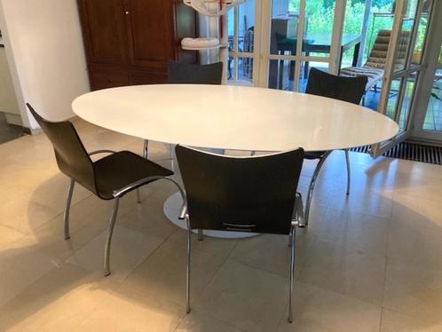 set stoelen VIASIT, Huis en Inrichting, Stoelen, Gebruikt, Vier, Hout, Metaal, Bruin, Ophalen