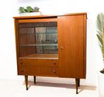 Prachtige vintage vitrinekast in mid-century stijl, Huis en Inrichting, Kasten | Vitrinekasten, Ophalen, Overige materialen, Gebruikt