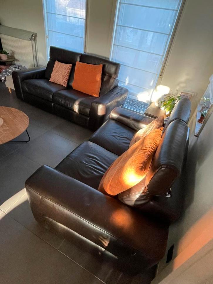 2 zetels + tafeltje te koop, Huis en Inrichting, Zetels | Zetels en Chaises Longues, Zo goed als nieuw, Vierpersoons of meer, 150 tot 200 cm