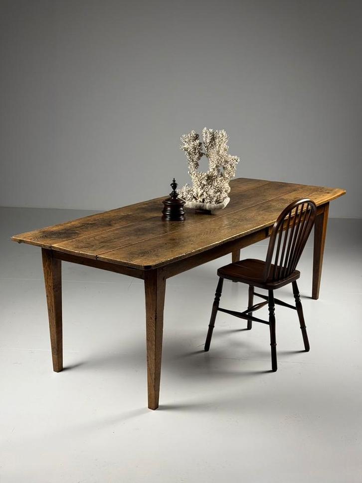 Franse eettafel antiek 223cm, Antiquités & Art, Antiquités | Meubles | Tables, Enlèvement