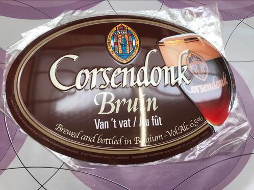 Corsendonk bier bruin reclamebord metaal, Verzamelen, Merken en Reclamevoorwerpen, Nieuw, Reclamebord, Ophalen of Verzenden