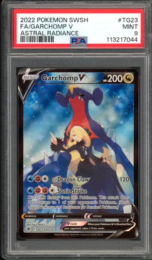 Garchomp V PSA 9 - TG23/TG30 - Astral Radiance 2022, Hobby en Vrije tijd, Verzamelkaartspellen | Pokémon, Zo goed als nieuw, Losse kaart