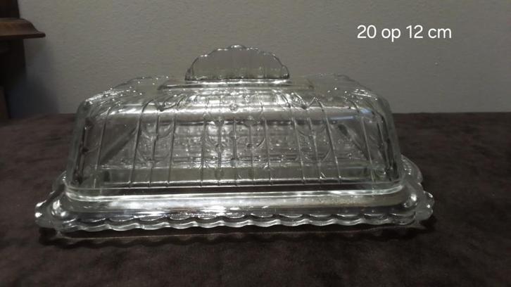 Glazen botervloot met deksel, Huis en Inrichting, Keuken | Servies, Zo goed als nieuw, Verzenden