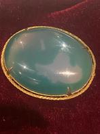 Malachiet Broche & Hanger in 18k Goud ( 70 jaar oud )., Ophalen of Verzenden, Zo goed als nieuw, Goud