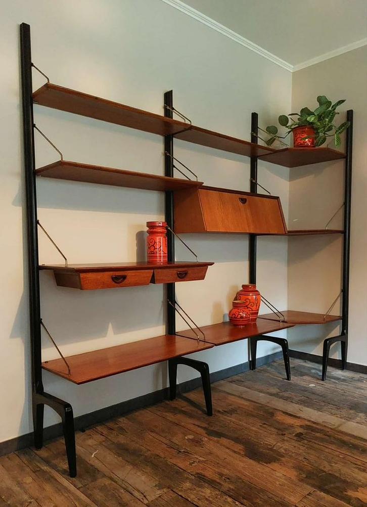 Vintage modulair wandsysteem, Huis en Inrichting, Kasten | Wandmeubels, Zo goed als nieuw, Ophalen