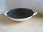 Wit geëmailleerde gietijzeren wok (gietijzeren braadpan) H, Ophalen of Verzenden, Gietijzer, Wok