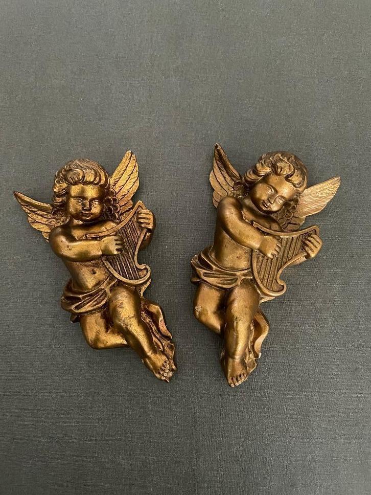 2 anciens anges murales avec attaches, Antiek en Kunst, Curiosa en Brocante, Ophalen