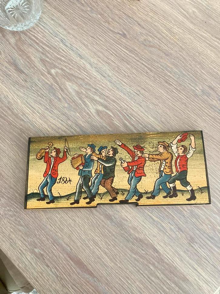 Sloveense Bijenkorf Frontborden – Vrolijke Muzikanten, Antiek en Kunst, Antiek | Wandborden en Tegels, Ophalen of Verzenden