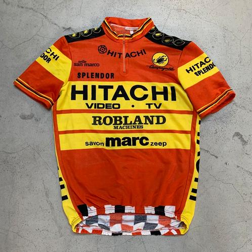 Rudy Dhaenens 1986 Hitachi Tour koerstrui wielertrui, Fietsen en Brommers, Fietsaccessoires | Fietskleding, Gebruikt, Bovenkleding