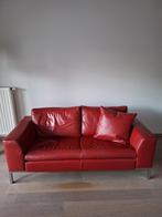 Rode Lederen Salon 3 zit plus 2 zit, Huis en Inrichting, Ophalen