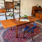 - Vintage eettafel, verlengbaar, Deens -, Ophalen of Verzenden, Vijf personen of meer, Rond, 200 cm of meer