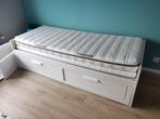 Ikea bed BRIMNES met 2 matrassen, Ophalen, Verstelbaar, Wit, Tweepersoons