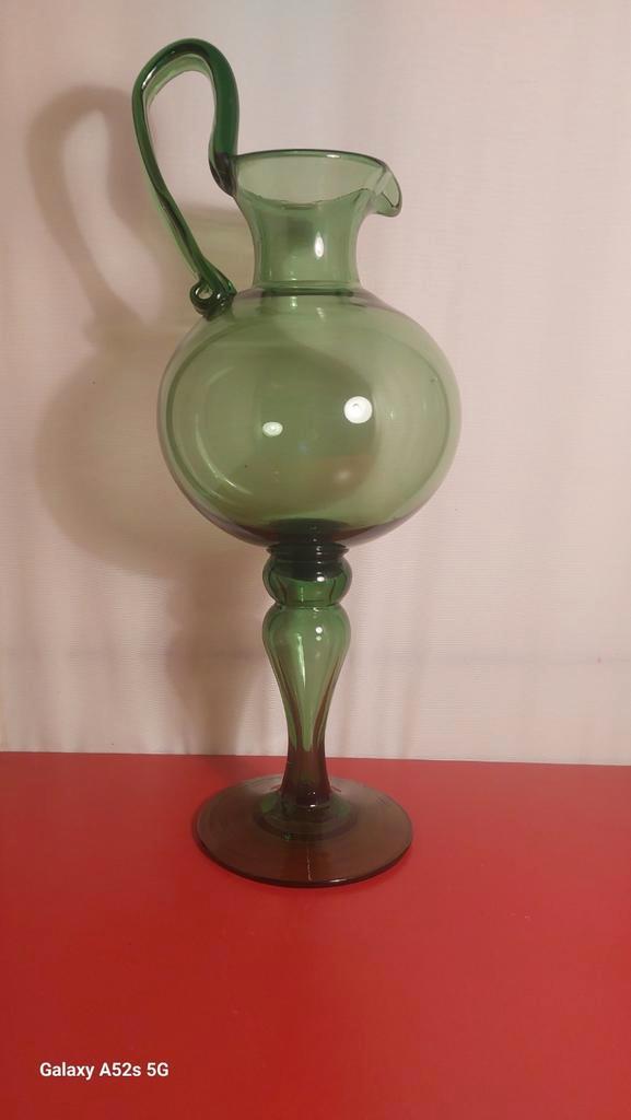 Cruche verte vintage EMPOLI., Antiquités & Art, Antiquités | Vases, Enlèvement ou Envoi