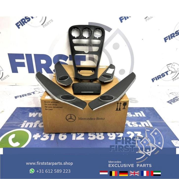 W205 AMG lijsten set zwart hout Mercedes C Klasse 2018 Sedan, Auto-onderdelen, Interieur en Bekleding, Mercedes-Benz, Gebruikt