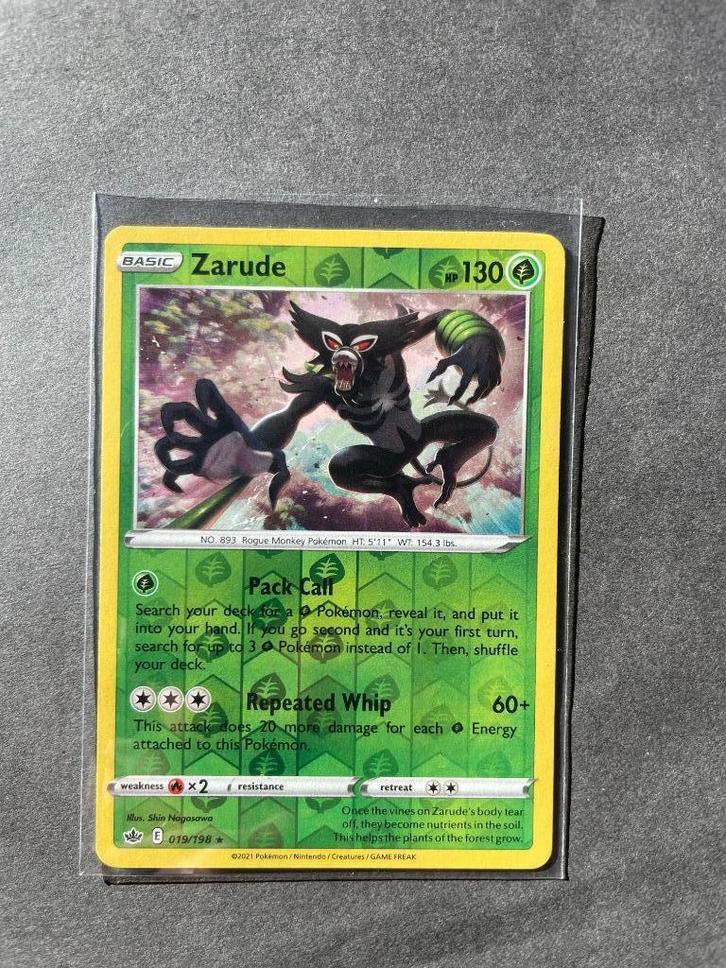 Pokemon Chilling Reign Zarude Reverse 019/198, Hobby en Vrije tijd, Verzamelkaartspellen | Pokémon, Nieuw, Losse kaart, Ophalen of Verzenden
