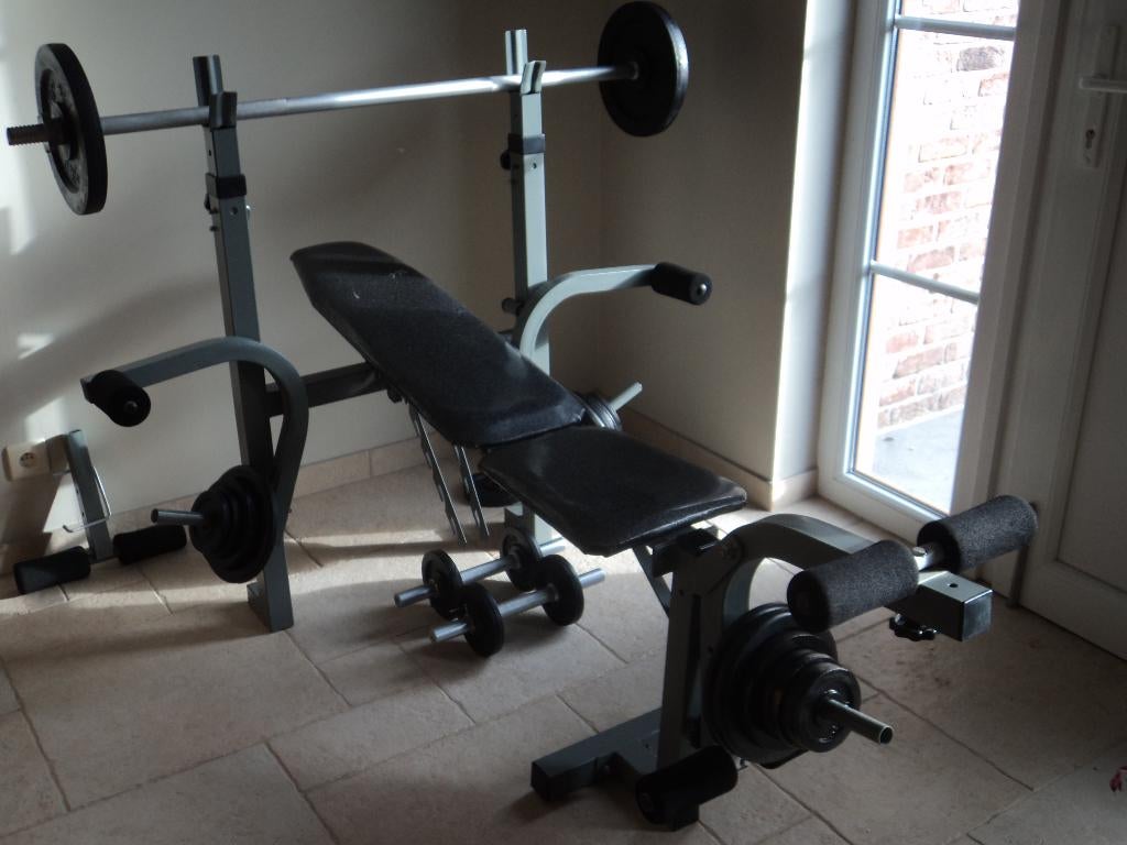 Banc de musculation et accessoires., Sports & Fitness, Enlèvement, Utilisé, Métal, Bras