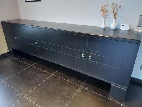 Zwarte moderne buffetkast - veel opbergruimte, Huis en Inrichting, Kasten | Buffetkasten, Gebruikt, Minder dan 100 cm, 200 cm of meer