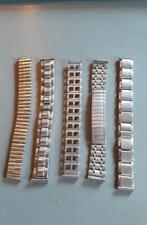 Lot de 5 bracelets montre métallique et extensible (1), Bijoux, Sacs & Beauté, Enlèvement ou Envoi, Neuf, Argent, Acier