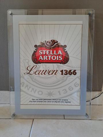 Vintage Reclame Kader met Led verlichting Stella Artois, Enlèvement, Comme neuf