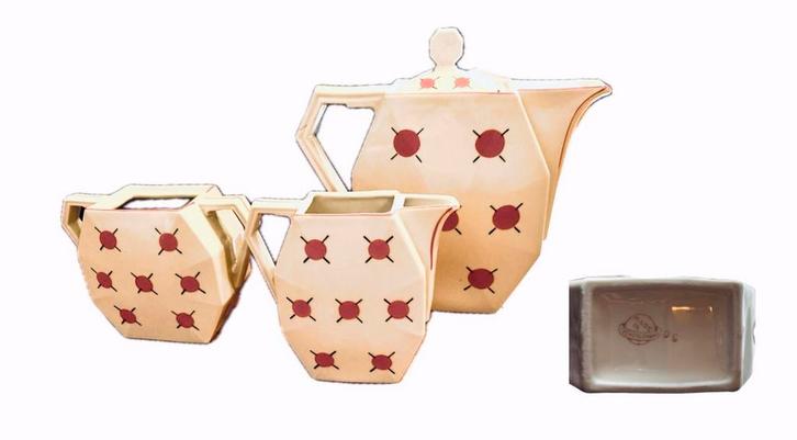 Art Deco porseleinen theeservies –Tsjechoslowakije–1925–1935, Antiek en Kunst, Antiek | Porselein, Ophalen