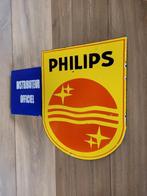 Philips dubbelzijdig emaille reclame bord uit Frankrijk, Verzamelen, Ophalen of Verzenden, Gebruikt, Reclamebord