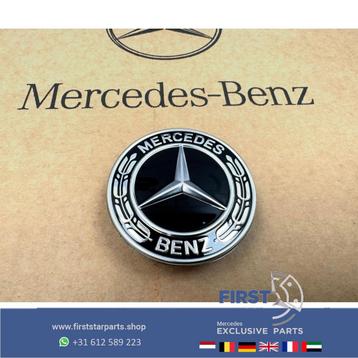 MERCEDES MOTORKAP LOGO AMG ZWART A B C CLA CLS E G GL GLA GL beschikbaar voor biedingen