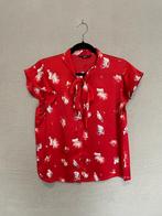 Rode blouse met strik en bloemenmotief van Only (38), Maat 38/40 (M), Ophalen of Verzenden, Rood, ONLY