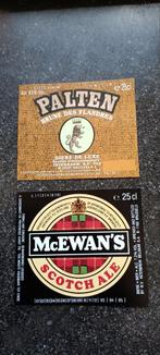 2 oude bieretiketten br interbrew brussel, Verzamelen, Biermerken, Ophalen of Verzenden, Zo goed als nieuw