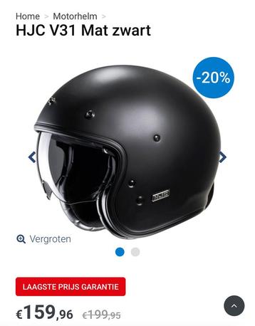 Nieuwe glasvezel matzwarte Vespa-jethelm HJC V31 beschikbaar voor biedingen