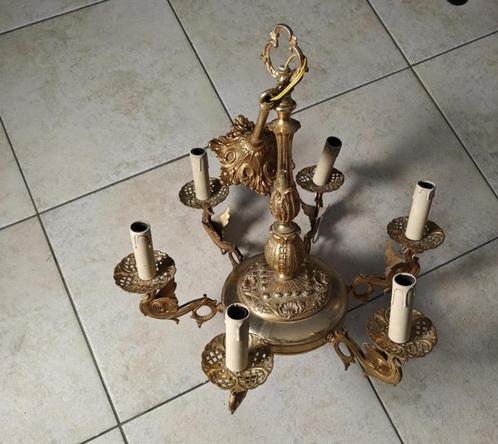 Kroonluchter met 6 Armen, Huis en Inrichting, Lampen | Kroonluchters, Gebruikt, Ophalen