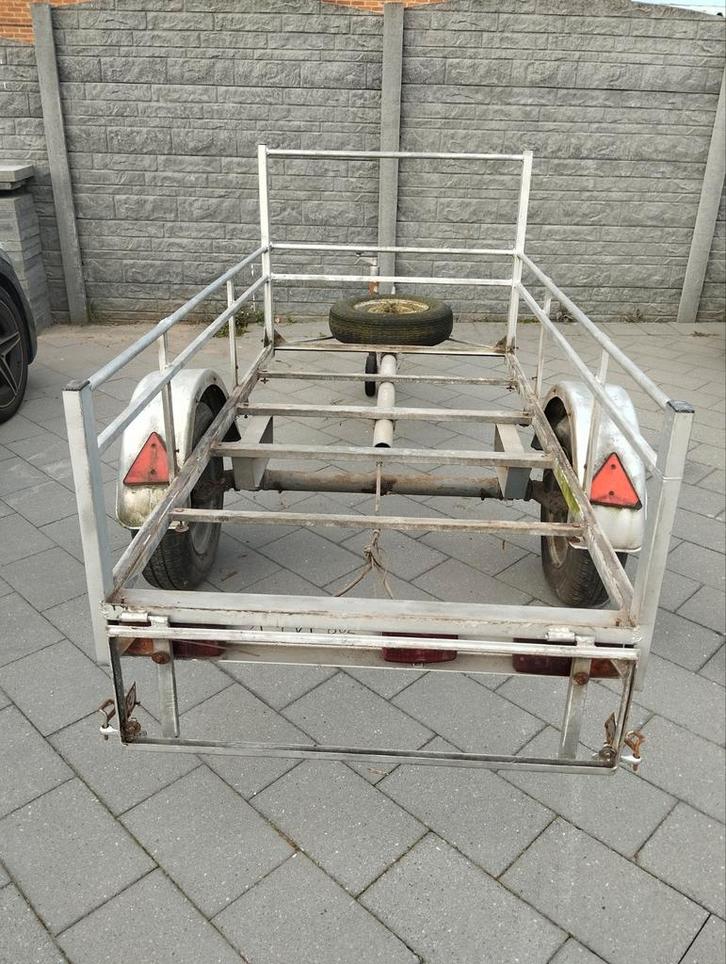 Aanhangwagen remork remorque met stevige as 2mx1m (opmaken), Auto diversen, Aanhangers en Bagagewagens, Zo goed als nieuw, Ophalen