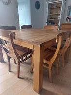 teak tafel en stoelen, Huis en Inrichting, Tafels | Eettafels, Ophalen, Landelijk of Scandinavisch modern, Zo goed als nieuw, Vijf personen of meer
