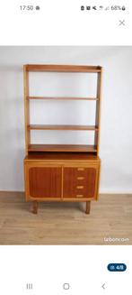 Bibliothèque multifonction teck 1960 Danemark, Huis en Inrichting, Kasten | Boekenkasten, Ophalen of Verzenden, Gebruikt, Teakhout