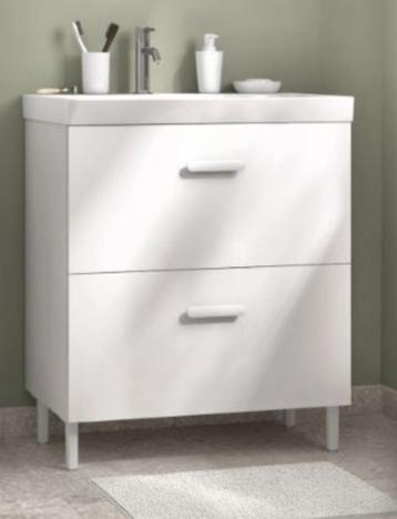 Meuble vasque L 70 x H 67 x P 40 cm blanc/mat neuf (toujours disponible aux enchères