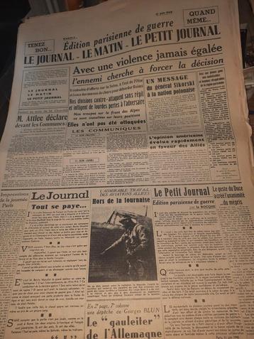Speciale oorlogskrant le journal 12 mei 1940 beschikbaar voor biedingen