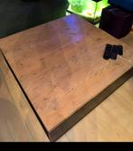 Vierkante eikenhouten salontafel, Huis en Inrichting, Tafels | Salontafels, Ophalen, Zo goed als nieuw, Eikenhout