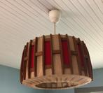 Vintage luster teak en jute, Huis en Inrichting, Lampen | Hanglampen, Ophalen of Verzenden, Gebruikt