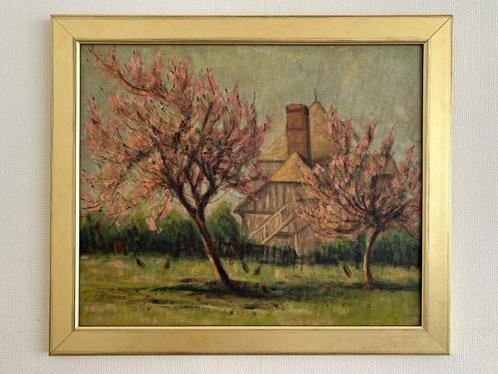 Fernand Delaune; "Normandische boomgaard", Antiek en Kunst, Kunst | Schilderijen | Klassiek, Ophalen of Verzenden