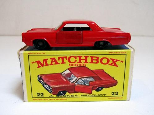 Pontiac GP Sports Coupé 22c 1965 Lesney Matchbox RW + boîte, Hobby & Loisirs créatifs, Voitures miniatures | Échelles Autre, Utilisé